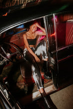 Load image into Gallery viewer, Black tie dye high rise crop skinny