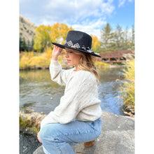 Load image into Gallery viewer, Aztec Trim Band Vegan Fabric C.C Panama Hat