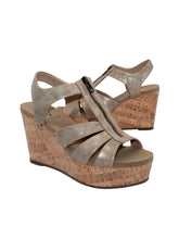 Load image into Gallery viewer, Loredo Faux Leather Multi T-Strap Wedge Sandal