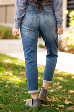 Load image into Gallery viewer, Thermal Patch Mid Rise Destroyed Boyfriend
