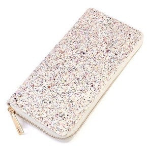 Multi-Colored Glitter zipper wallet