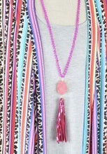 Load image into Gallery viewer, Druzy Stone Necklace Tassel