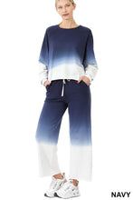 Load image into Gallery viewer, ZENANA FRENCH TERRY DIP DYE RAGLAN SLEEVE TOP & LOUNGE PANTS SET