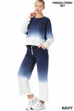 Load image into Gallery viewer, ZENANA FRENCH TERRY DIP DYE RAGLAN SLEEVE TOP & LOUNGE PANTS SET