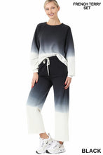 Load image into Gallery viewer, ZENANA FRENCH TERRY DIP DYE RAGLAN SLEEVE TOP & LOUNGE PANTS SET
