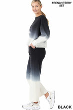 Load image into Gallery viewer, ZENANA FRENCH TERRY DIP DYE RAGLAN SLEEVE TOP & LOUNGE PANTS SET