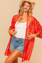 Load image into Gallery viewer, LACE KIMONO CARDIGAN

