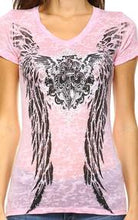 Load image into Gallery viewer, Burnout tee Fleur de lis Angel