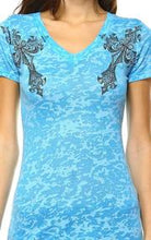 Load image into Gallery viewer, Cross tattoo Burnout tee