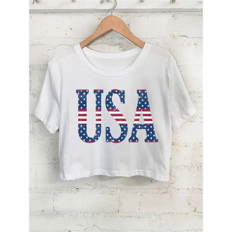 USA Graphic Crop Top