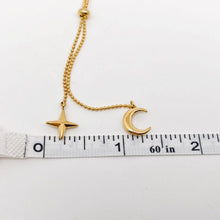 Load image into Gallery viewer, Star Moon Charm 18K Gold Plated Necklace - FGS/MS
