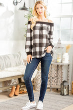 Load image into Gallery viewer, Heimish Off Shoulder Solid and Plaid Top
