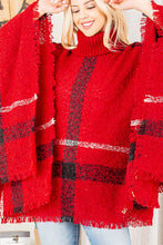 Load image into Gallery viewer, PLAID PONCHO SWEATER TOP
