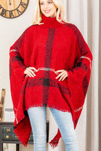 Load image into Gallery viewer, PLAID PONCHO SWEATER TOP
