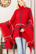 Load image into Gallery viewer, PLAID PONCHO SWEATER TOP
