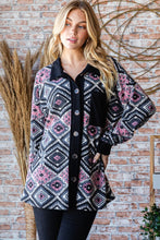 Load image into Gallery viewer, Pink &amp; Grey Aztec Shacket
