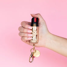 Load image into Gallery viewer, Gold Cowhide Pepper Spray
