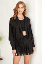 Load image into Gallery viewer, SUEDE CROPPED FRINGE JACKET
