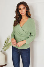 Load image into Gallery viewer, CROSSOVER LONG SLEEVE RIBBED OFF SHOULDER SWEATER
