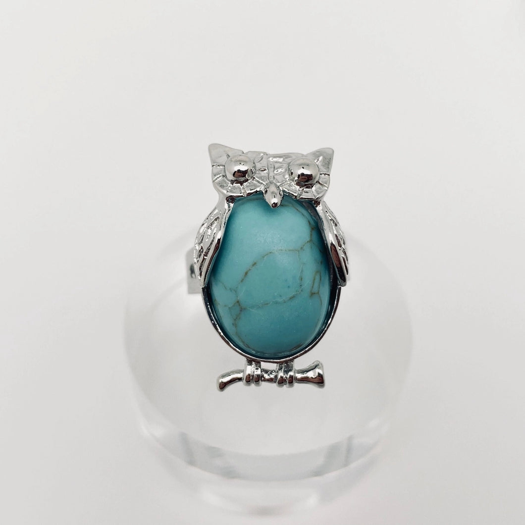 Natural Stone Owl Ring