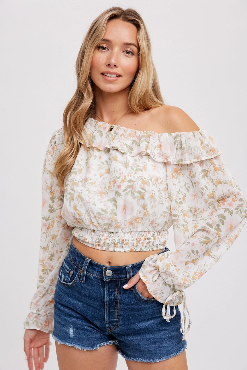 OFF SHOULDER FRILL BLOUSE