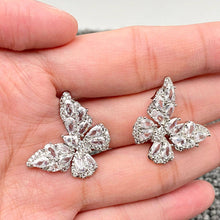 Load image into Gallery viewer, Sparkling Cubic Zirconia Butterfly Ear Studs
