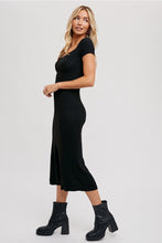 Load image into Gallery viewer, CORDUROY SWEETHEART KNIT MIDI DRESS
