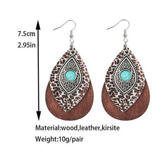 Load image into Gallery viewer, Wood Leather Alloy Earrings
