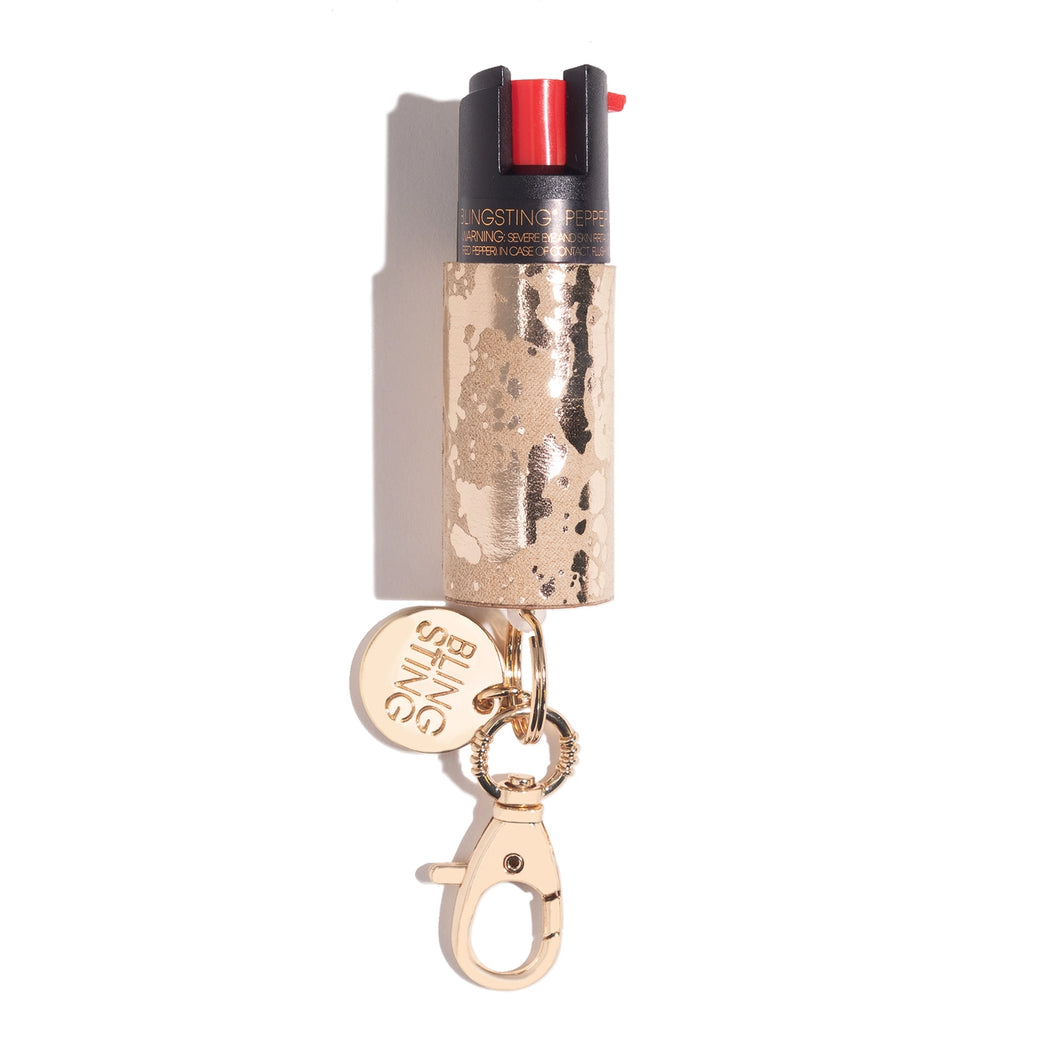 Gold Cowhide Pepper Spray