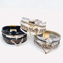 Load image into Gallery viewer, Multi-Layer Heart-Shaped Bangle Bracelets | Magnetic Buckle
