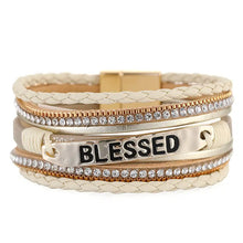 Load image into Gallery viewer, Blessed Multi-Layer Leather Bracelet Magnetic Buckle Bangle
