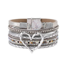 Load image into Gallery viewer, Multi-Layer Heart-Shaped Bangle Bracelets | Magnetic Buckle
