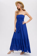 Load image into Gallery viewer, TIERED RUFFLE STRAPLESS MAXI DRESS

