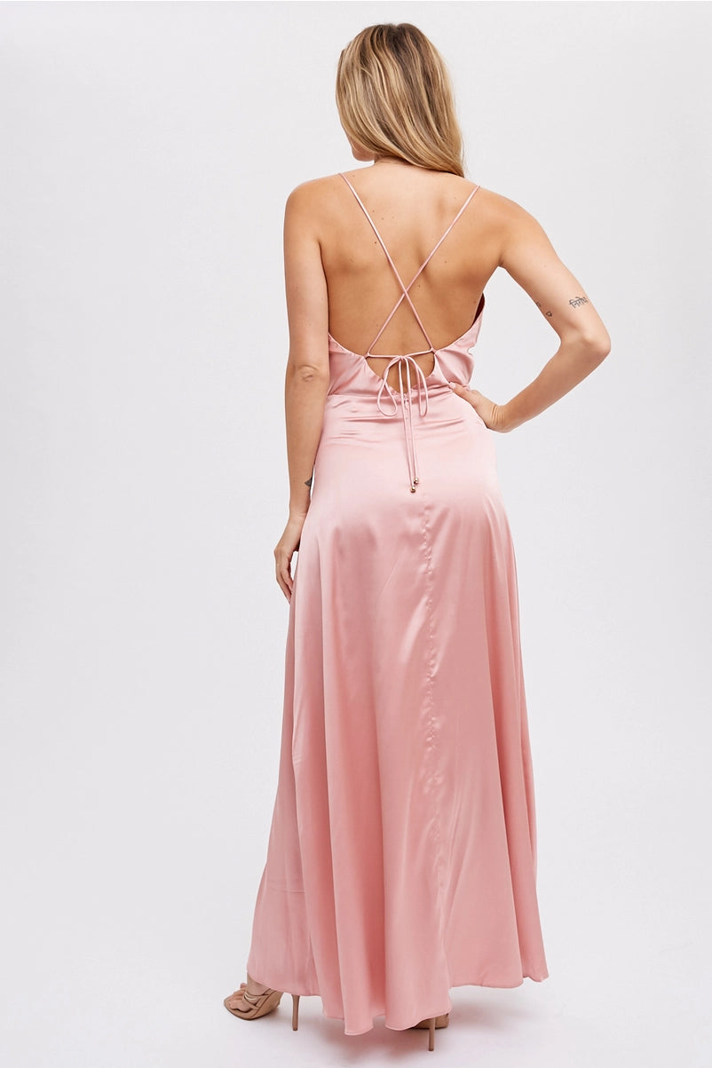 gold slip dress maxi Isla Halterneck Maxi Slip Dress