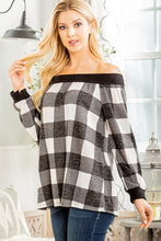 Load image into Gallery viewer, Heimish Off Shoulder Solid and Plaid Top
