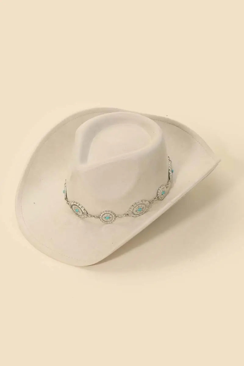 Concho Disc Chain Cowboy Hat
