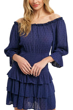 Load image into Gallery viewer, OFF SHOULDER TIERED RUFFLE DRESS
