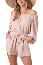 Load image into Gallery viewer, OFF SHOULDER BALLOON SLEEVES ROMPER
