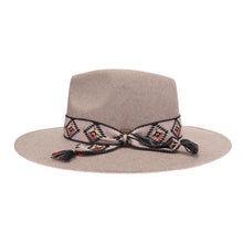 Load image into Gallery viewer, Aztec Trim Band Vegan Fabric C.C Panama Hat
