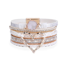 Load image into Gallery viewer, Multi-Layer Heart-Shaped Bangle Bracelets-White
