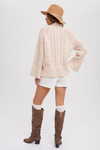 Load image into Gallery viewer, CABLE MOCK NECK BELL SLEEVES PULLOVER
