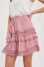 Load image into Gallery viewer, LACE TRIM MINI SKIRT
