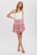 Load image into Gallery viewer, LACE TRIM MINI SKIRT
