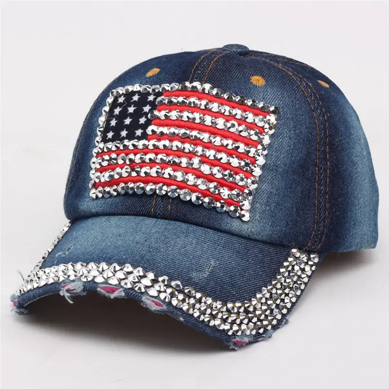 Minimalist Casual Versatile National Flag Denim Hats