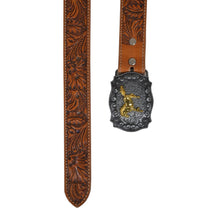 Load image into Gallery viewer, Brisk Leaves Hand-Tooled Leather Belt
