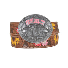 Load image into Gallery viewer, Bouquet Hand-Tooled Leather Belt
