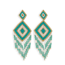 Load image into Gallery viewer, Draped Dreamcatcher Beaded Earrings
