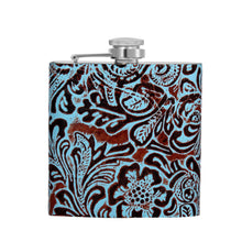 Load image into Gallery viewer, Mountain Trail Flask in Hand-tooled Leather
