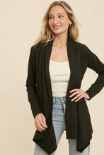 Load image into Gallery viewer, DRAPED FRONT RELAX FIT SOLID CARDIGAN
