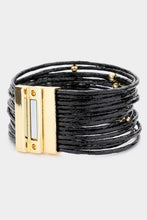 Load image into Gallery viewer, Metal Ball Faux Leather Magnetic Bracelet
